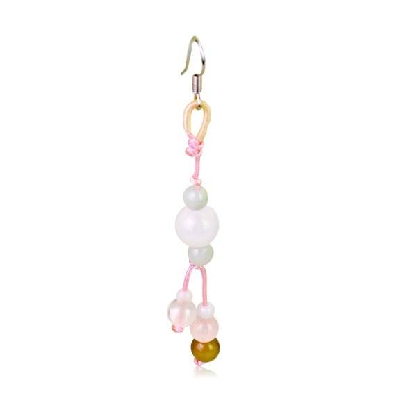 Irresistible Beads Rose Quartz Gemstone Earrings - Picture 3 of 4